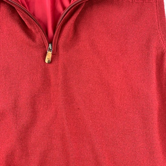 Bobby Jones Sweater Vest Mens XXL Red Quarter Zip Lined Cable Knit Golf Pullover - Picture 6 of 9